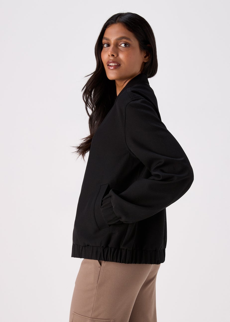 Black Soft Bomber Jacket