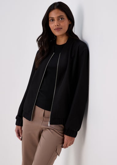 Black Soft Bomber Jacket