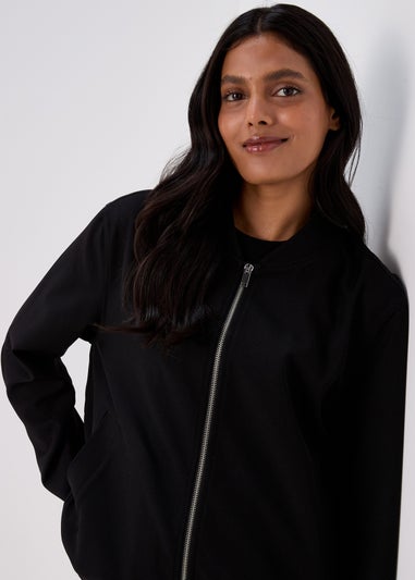 Black Soft Bomber Jacket