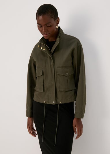 Khaki Twill Utility Jacket