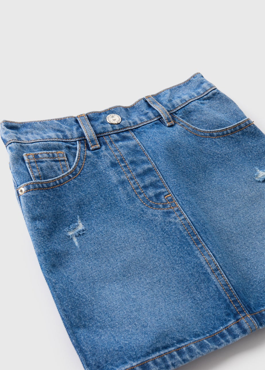 Girls Mid Wash Denim Skirt (7-15yrs)
