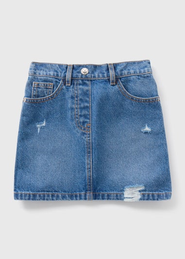 Girls Mid Wash Denim Skirt (7-15yrs)