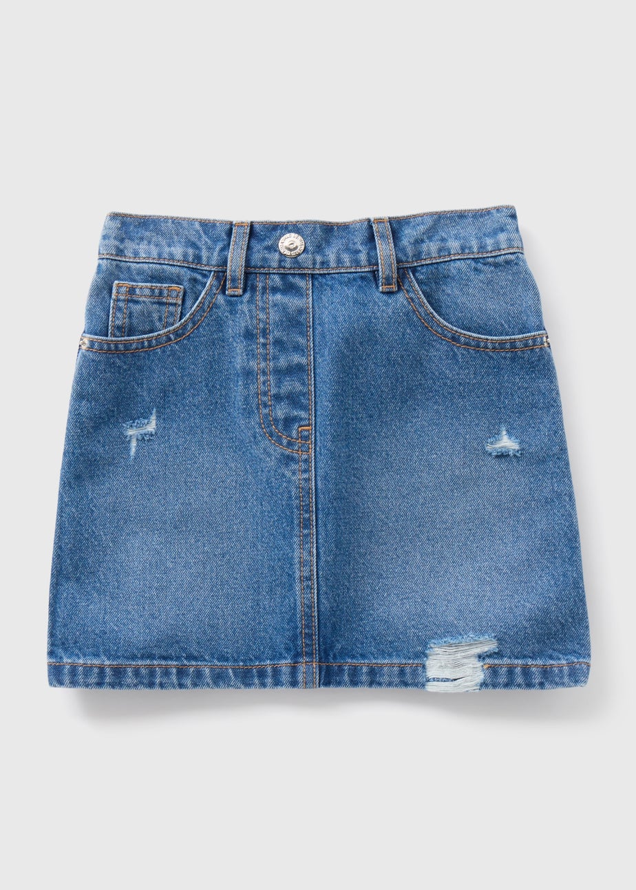 Girls Mid Wash Denim Skirt (7-15yrs)