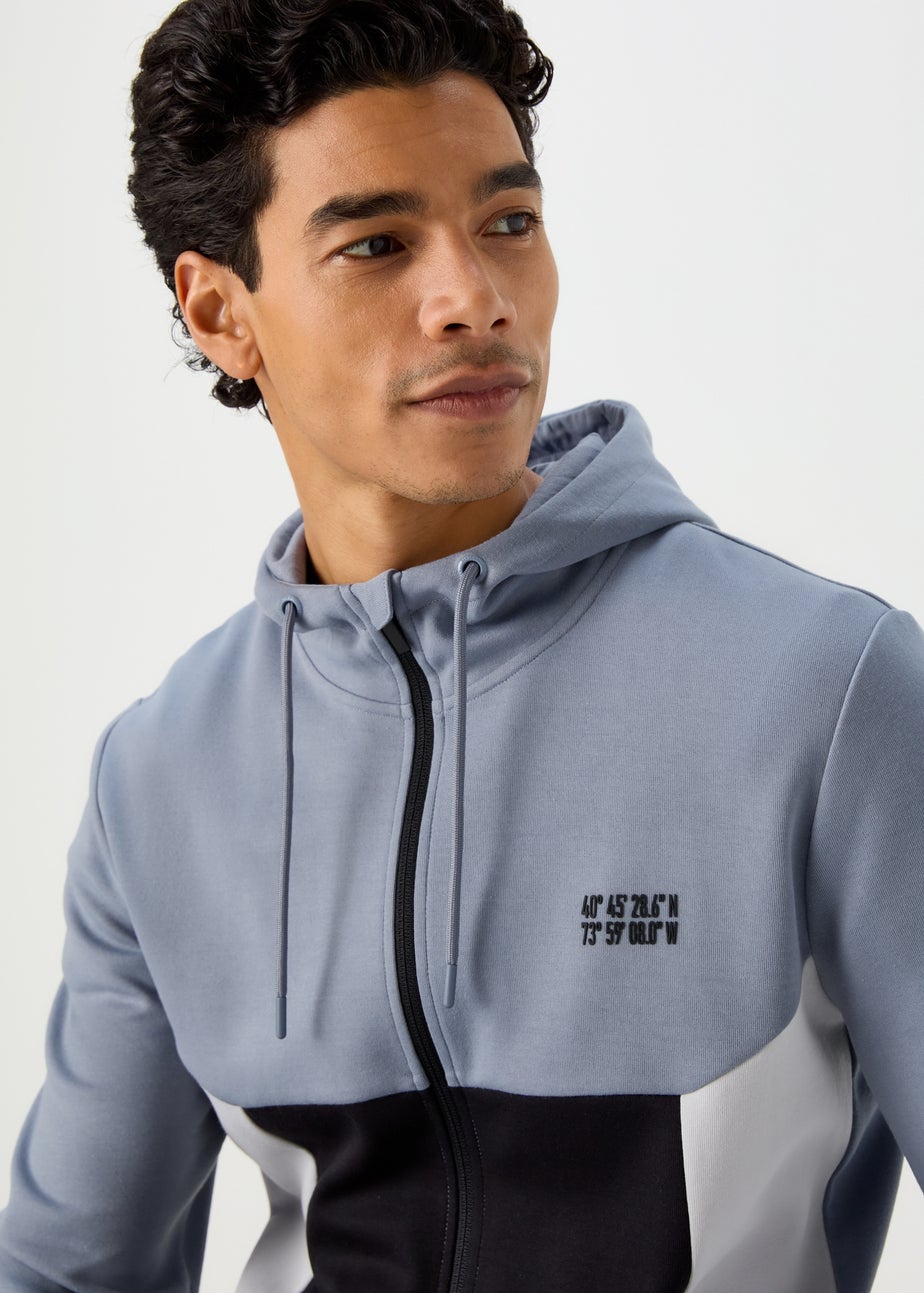 US Athletic Colour Block Zip Up Hoodie