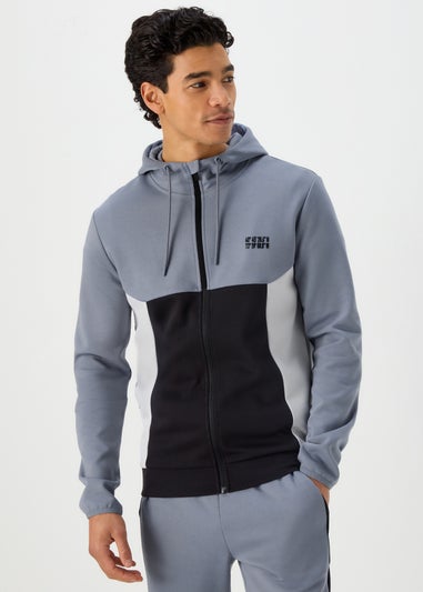 US Athletic Colour Block Zip Up Hoodie