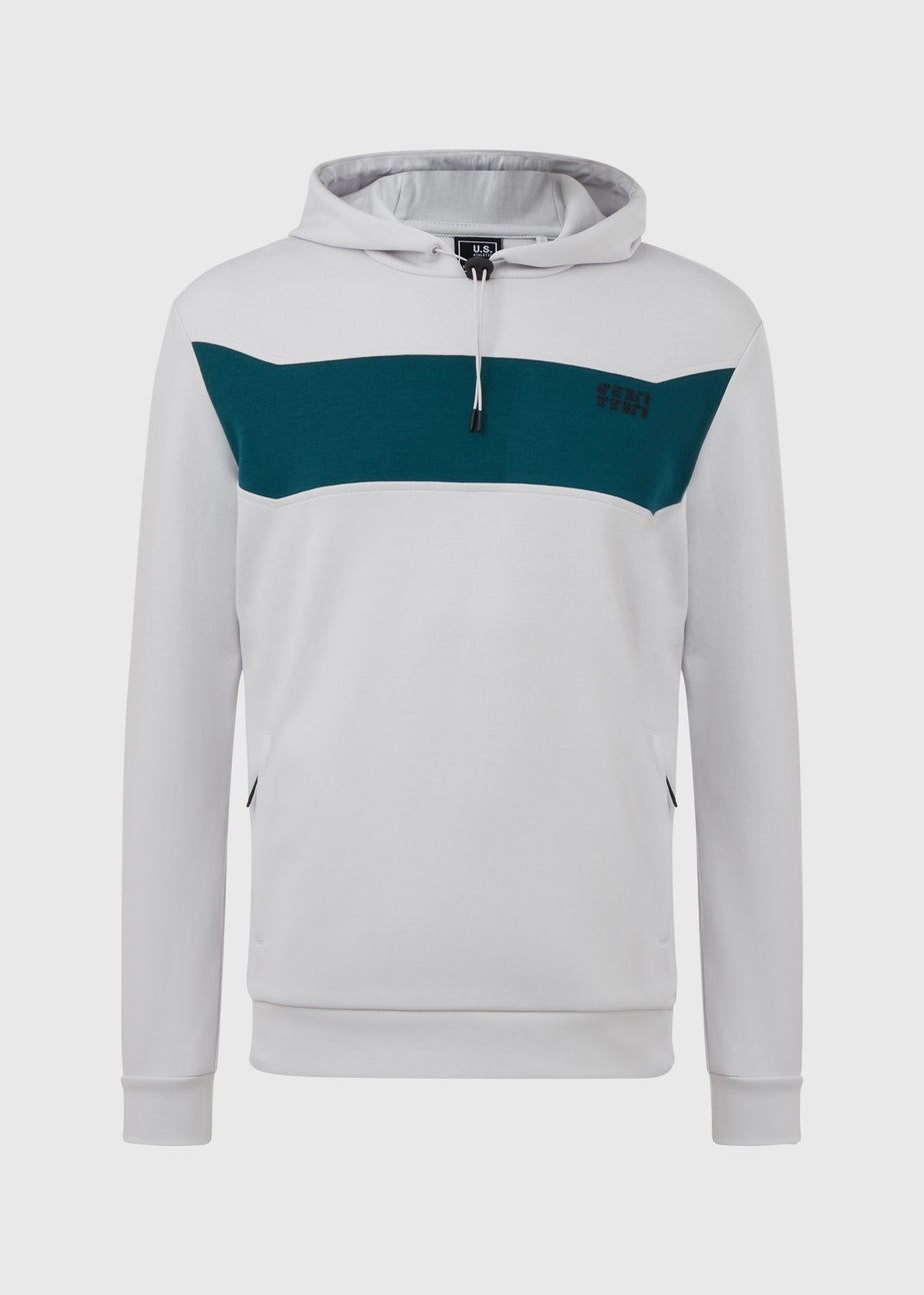 US Athletic Ice Grey Tech Panel Hoodie