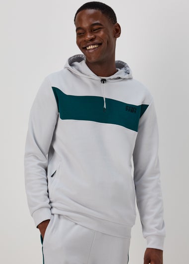 US Athletic Ice Grey Tech Panel Hoodie