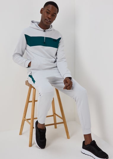 US Athletic Ice Grey Tech Panel Hoodie