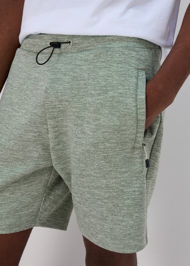 US Athletic Green Dual Tone Bonded Jogger Shorts