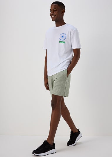 US Athletic Green Dual Tone Bonded Jogger Shorts