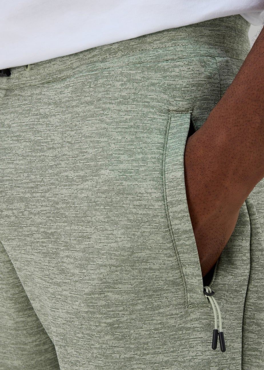 US Athletic Green Dual Tone Bonded Jogger Shorts