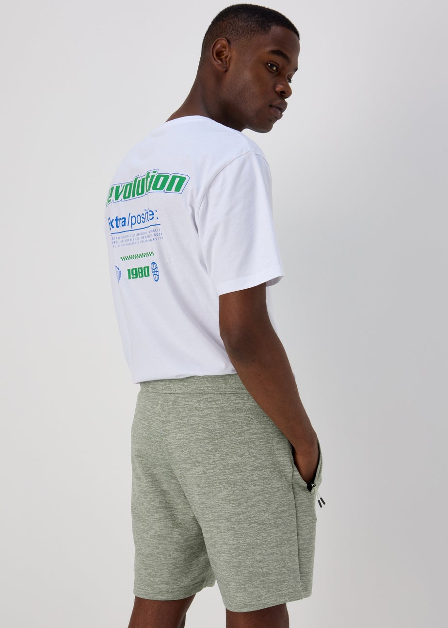 US Athletic Green Dual Tone Bonded Jogger Shorts