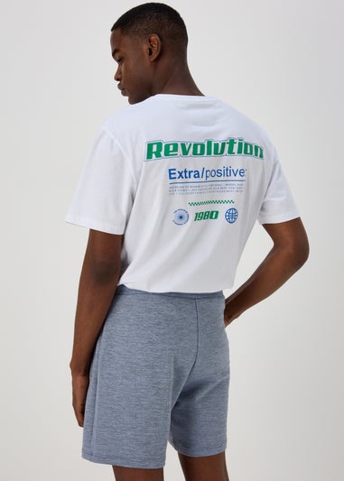 US Athletic Blue Dual Tone Bonded Jogger Shorts