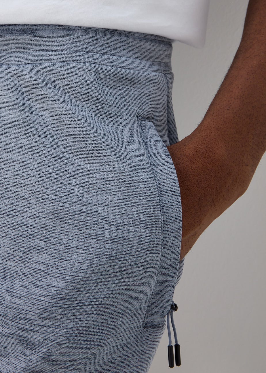 US Athletic Blue Dual Tone Bonded Jogger Shorts