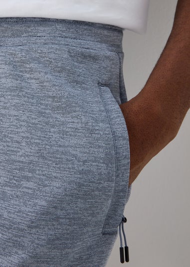 US Athletic Blue Dual Tone Bonded Jogger Shorts