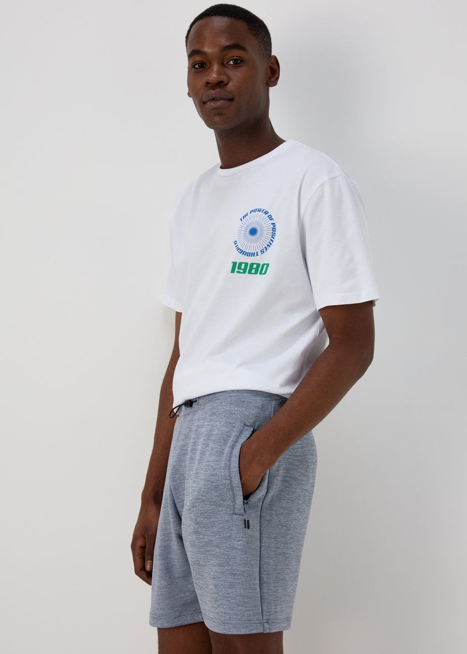 US Athletic Blue Dual Tone Bonded Jogger Shorts