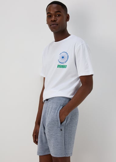 US Athletic Blue Dual Tone Bonded Jogger Shorts