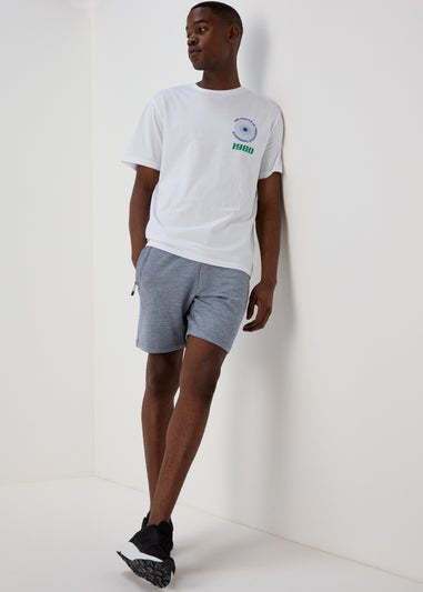 US Athletic Blue Dual Tone Bonded Jogger Shorts