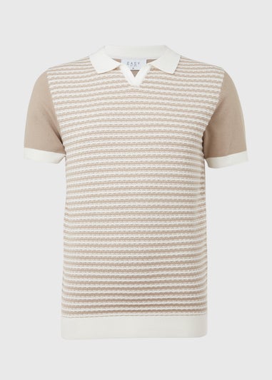 Stone Smart Textured Knitted Polo Shirt