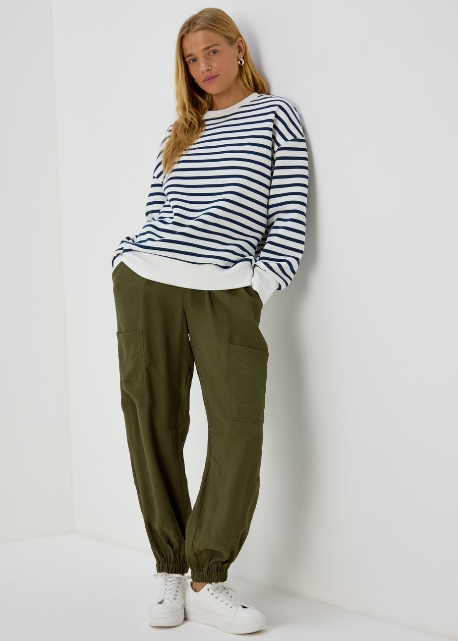 Blue Stripe Basic Sweatshirt