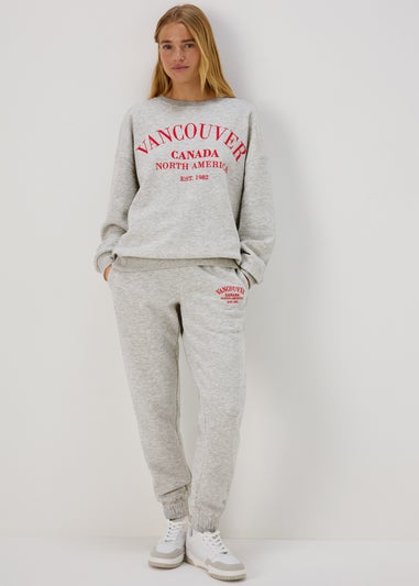 Grey Marl Collegiate Joggers