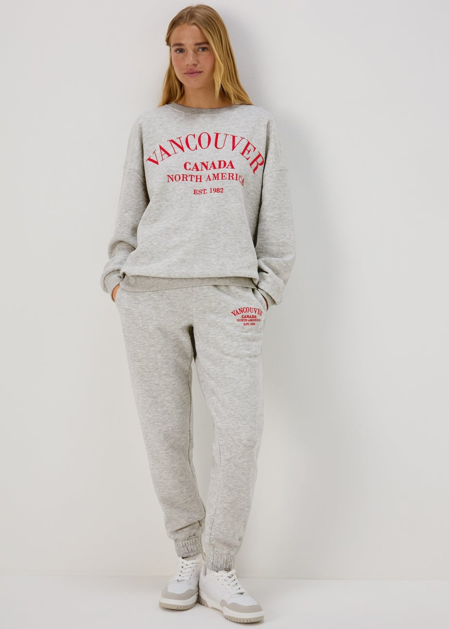 Grey Marl Collegiate Joggers