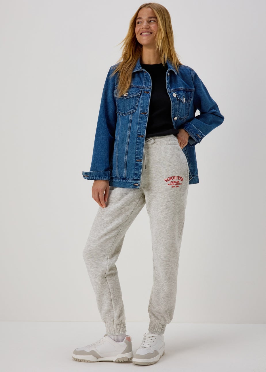 Grey Marl Collegiate Joggers