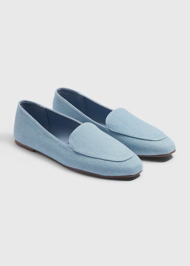 Blue Slip On Flats