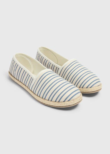 Blue Stripe Basic Ballet Espardilles
