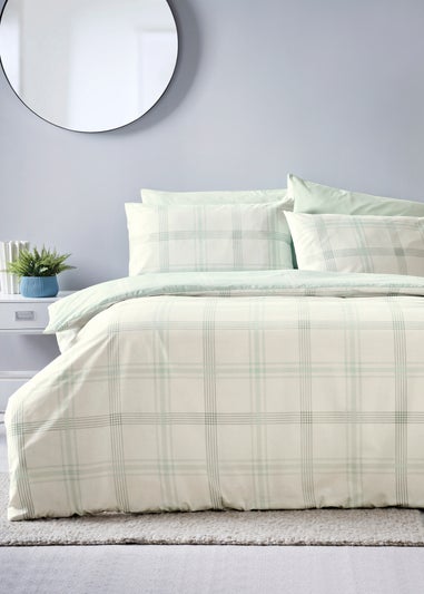 Blue Check Print Duvet Set
