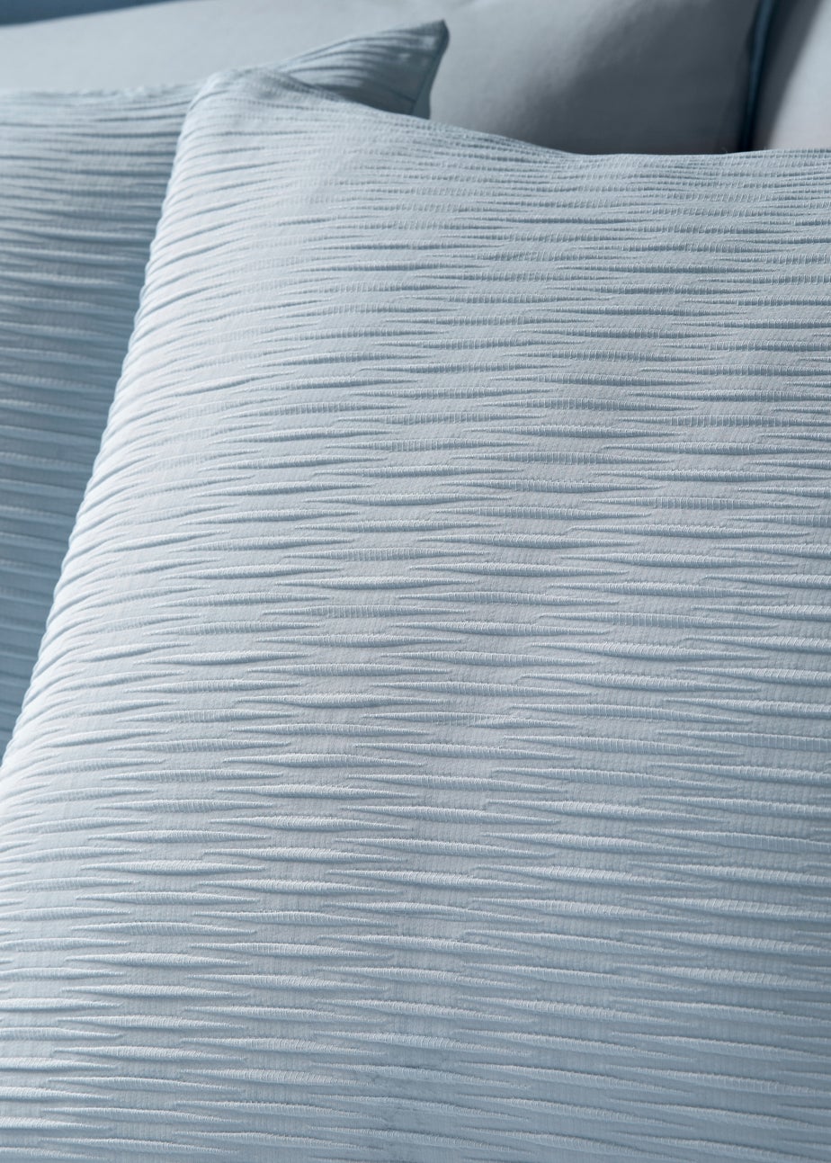 Blue Ruched Duvet Set