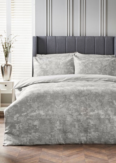Grey Metallic Jacquard Duvet Set