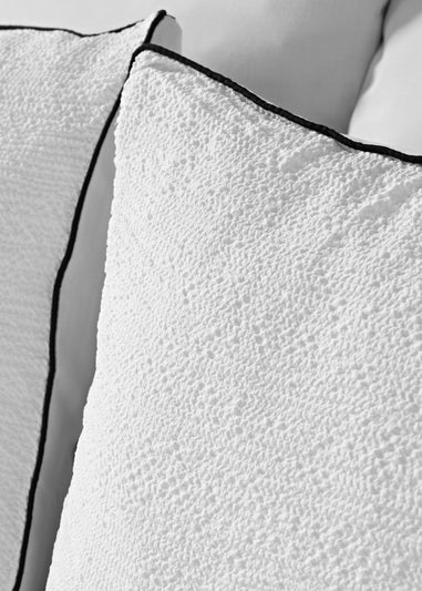 White Mono Crinkle Duvet Set