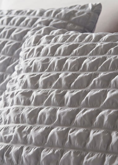 Grey Seersucker Duvet Set