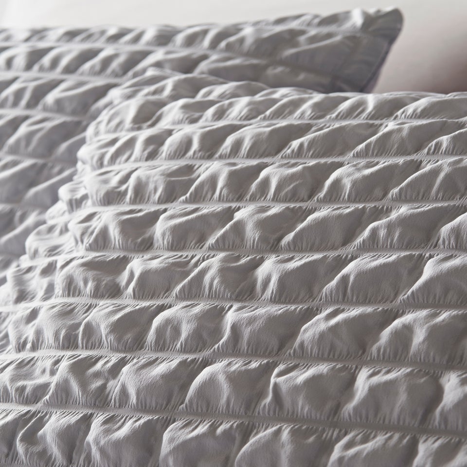 Grey Seersucker Duvet Set