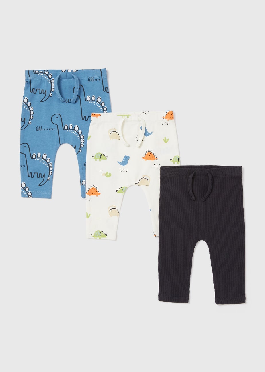 Baby 3 Pack Dino Print Leggings (Newborn-23mths)