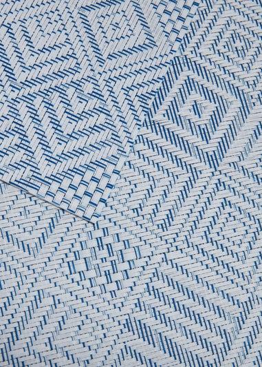 2 Pack Indigo Geo Print PVC Placemats (45cm x 30cm)