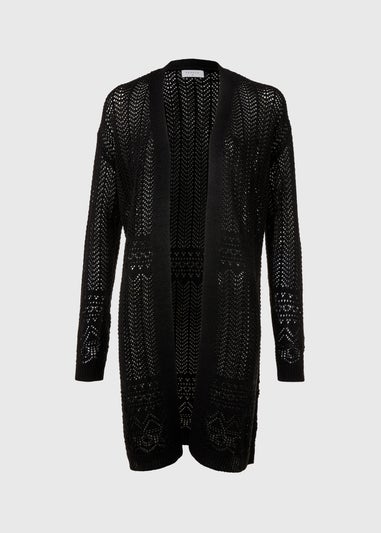 Black Pointelle Cardigan