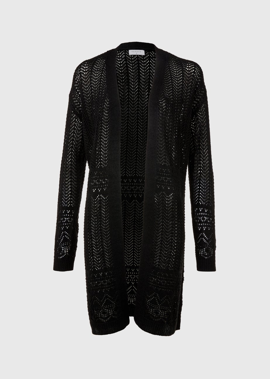 Black Pointelle Cardigan