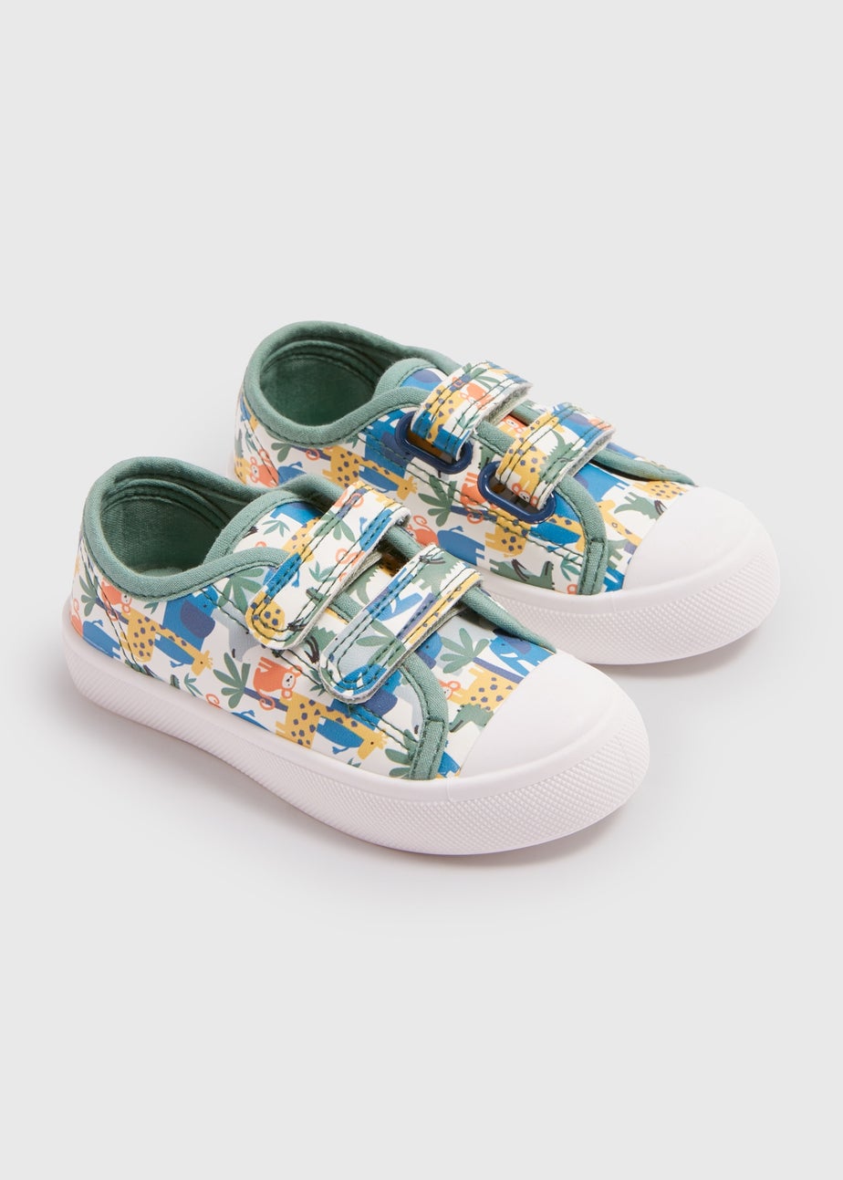 Boys Blue Safari PU Strap Trainers (Younger 4-12yrs)