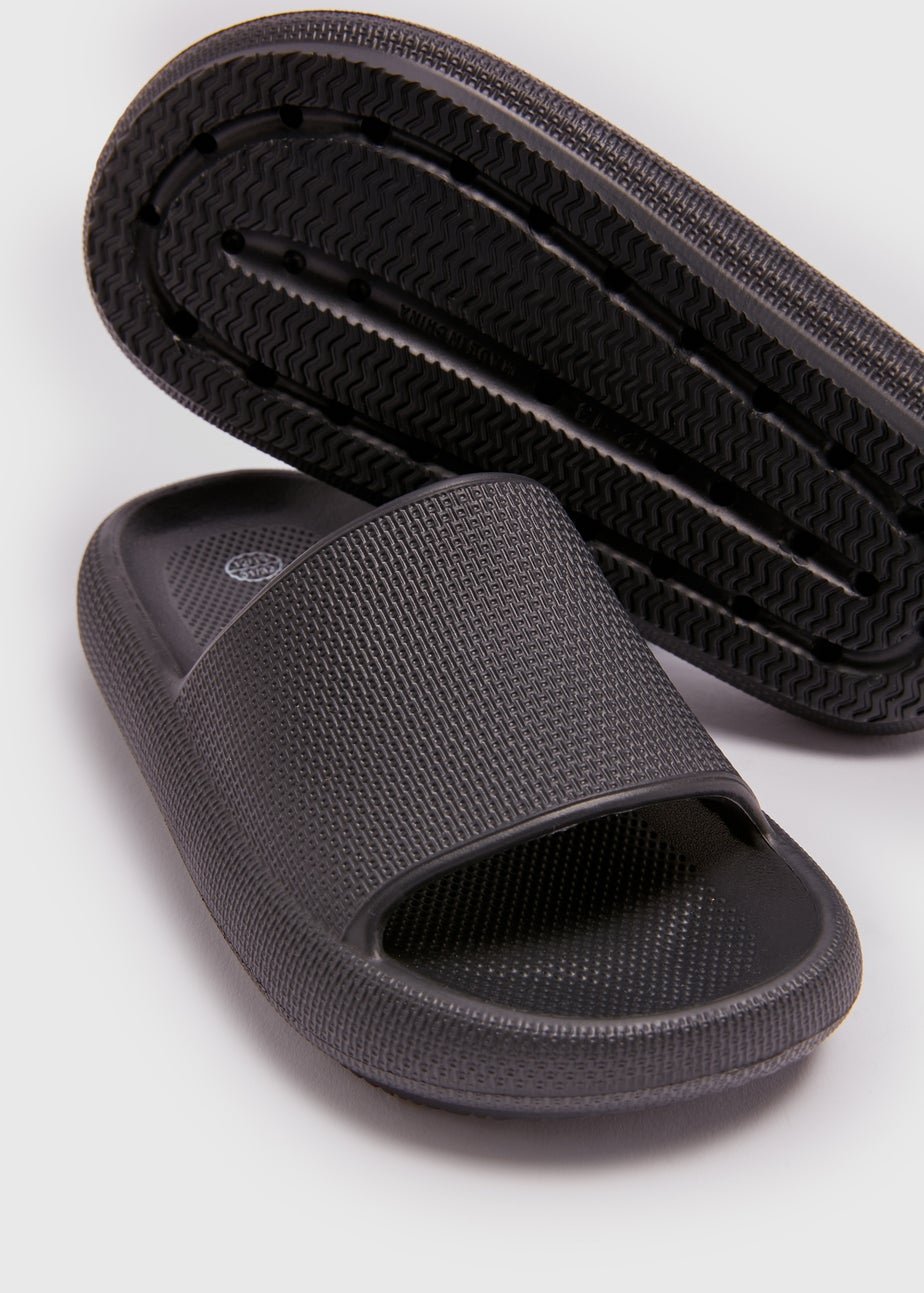 Boys Black Cloud Sliders (Younger 10/11-5/6 Older)