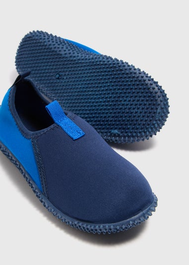 Boys Navy Swim Shoes (Younger 10-Older 5)