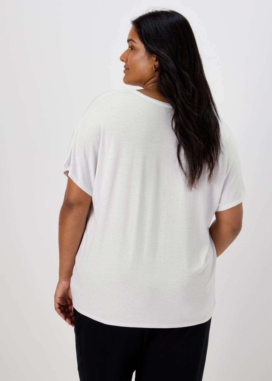 Et Vous White Classic V Neck T-Shirt