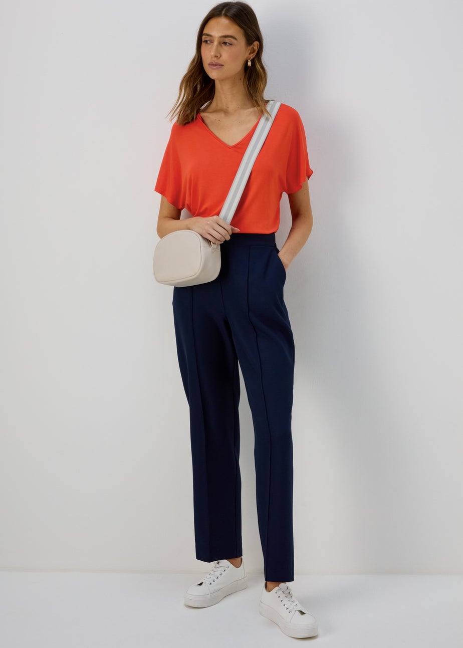 Et Vous Red V Neck T-Shirt