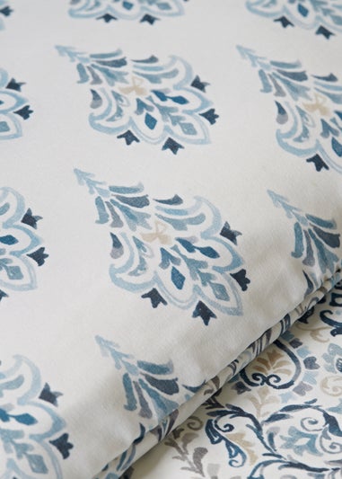 Blue Indigo Damask Duvet Set