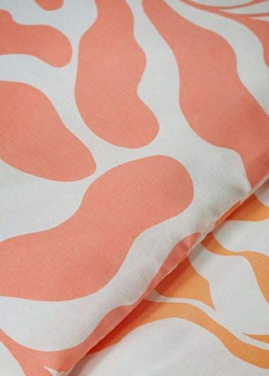 Coral Sorbet Abstract Print Duvet Set