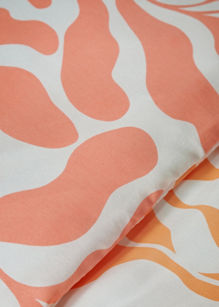 Coral Sorbet Abstract Print Duvet Set