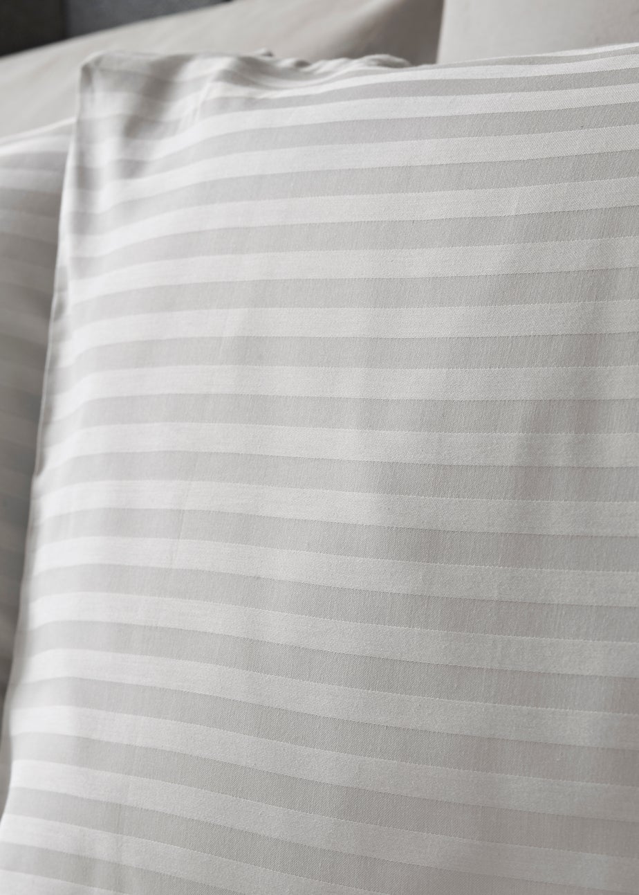 Grey Stripe Satin Duvet Set