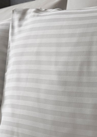 Grey Stripe Satin Duvet Set