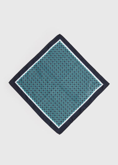 Mint Geo Circle Print Pocket Square